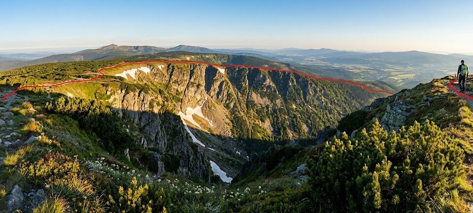 Panorama Karkonoszy ze Śnieżnymi Kotłami w roli głównej