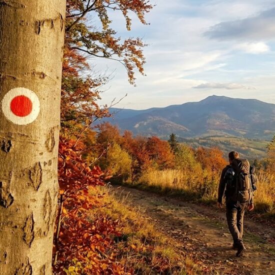 Zdjęcie ukazujące czerwony szlak (GSB)