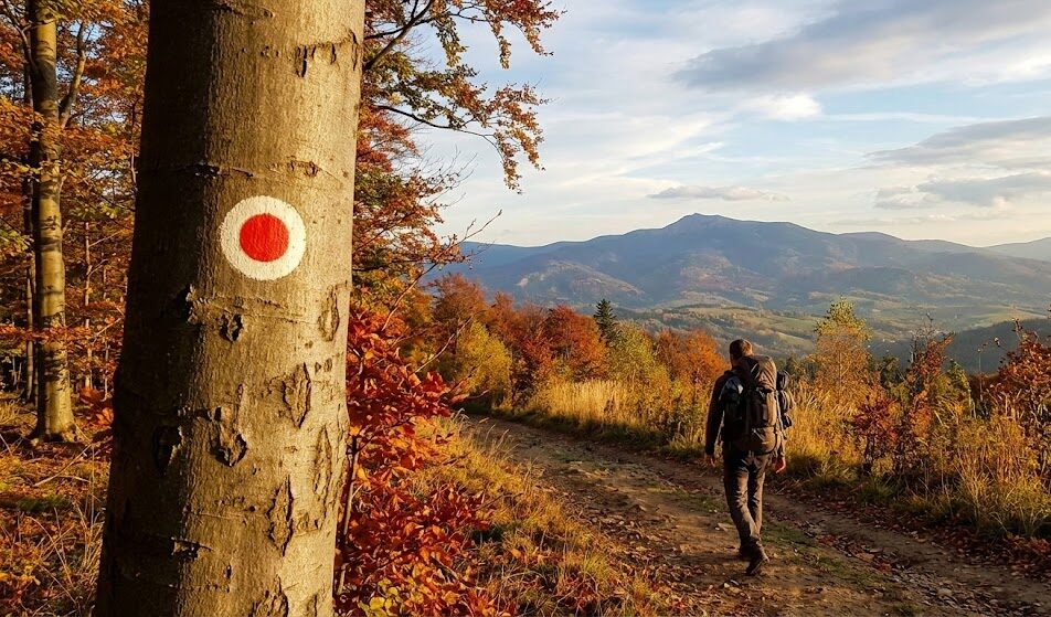 Zdjęcie ukazujące czerwony szlak (GSB)