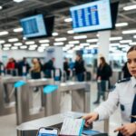 przejście na lotnisku