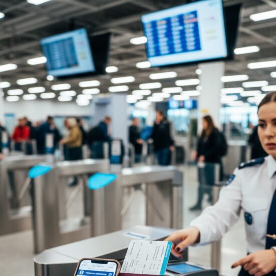 przejście na lotnisku