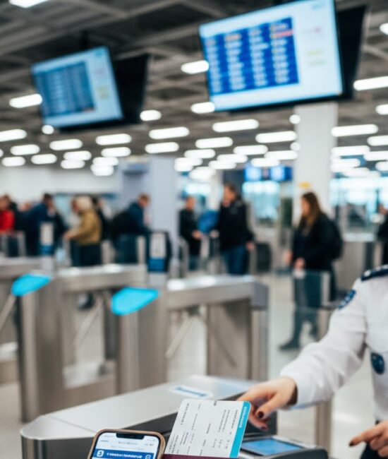 przejście na lotnisku