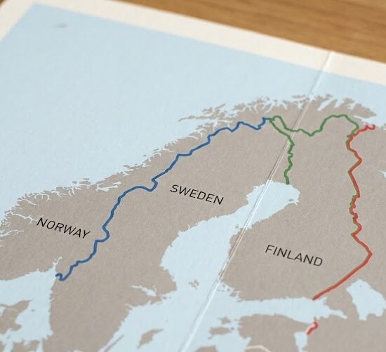 Grafika przedstawiająca mapę Półwyspu Skandynawskiego