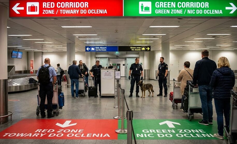 Poglądowe zdjęcie strefy odbioru bagażu na lotnisku